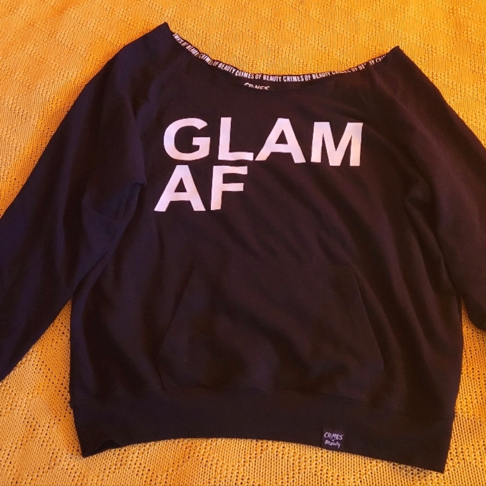 Black 'GLAM AF' Sweatshirt